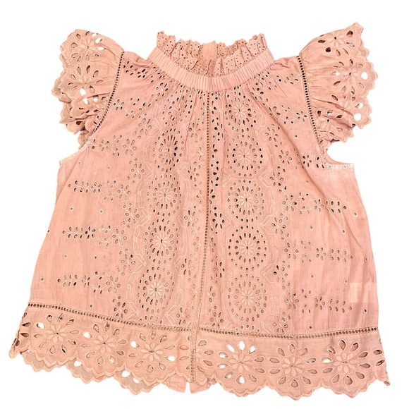 Sea New York Blush Eyelet Top Sz 4 - Picture 1 of 6